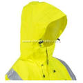 Unisex High Visibility Waterproof Hooded Rain Jacket